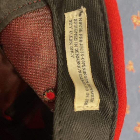 NORSE PROJECTS red wool baseball hat adjustable back - Picture 11 of 12